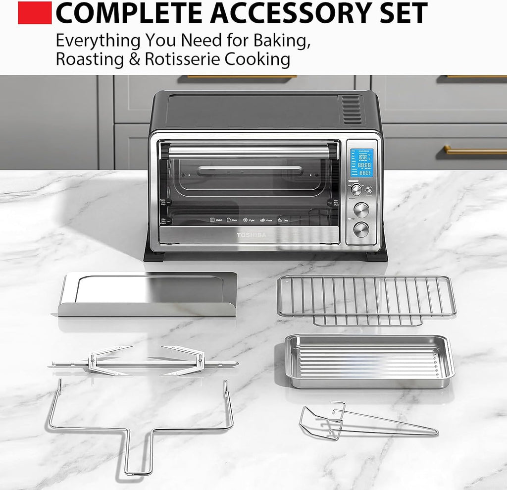TOSHIBA Horno tostador de convección 10 en 1, horno de encimera de 6