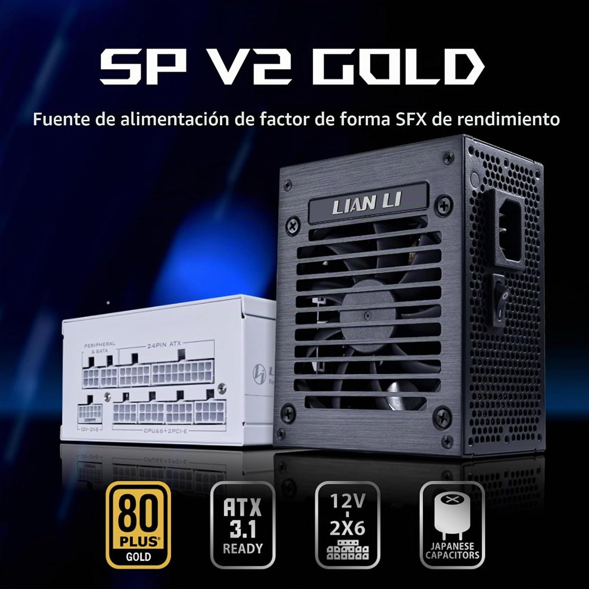 Lian Li SP750 V2 Oro 750W SFX-Negro-SP750G.B | Cable nativo de 12 V...