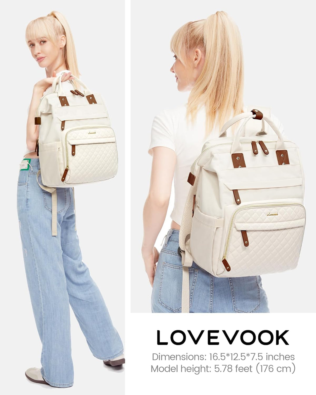 LOVEVOOK - Mochila para laptop de mujer, mochila impermeable de 15....