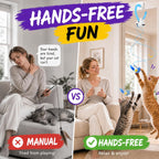 Juguetes interactivos para gatos de interior: varita de plumas de ave voladora automática, ejercicio de persecución, enriquecimiento, estimulación, colgante duradero seguro recargable por USB para