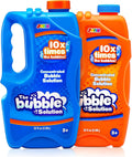 JOYIN Soluciones de recarga de burbujas de 2 botellas de 64 onzas (hasta 5 galones), solución concentrada para máquina de burbujas, pistola, varita, líquido de recarga de verano, juguetes de Pascua