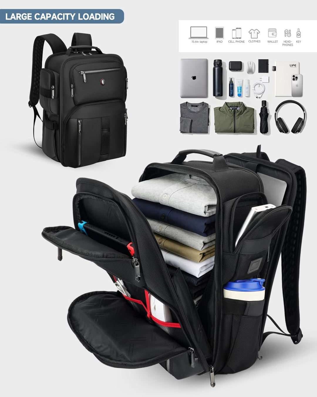 Work Backpack for Men with USB C Charging Port, 16 Inch Laptop Back...