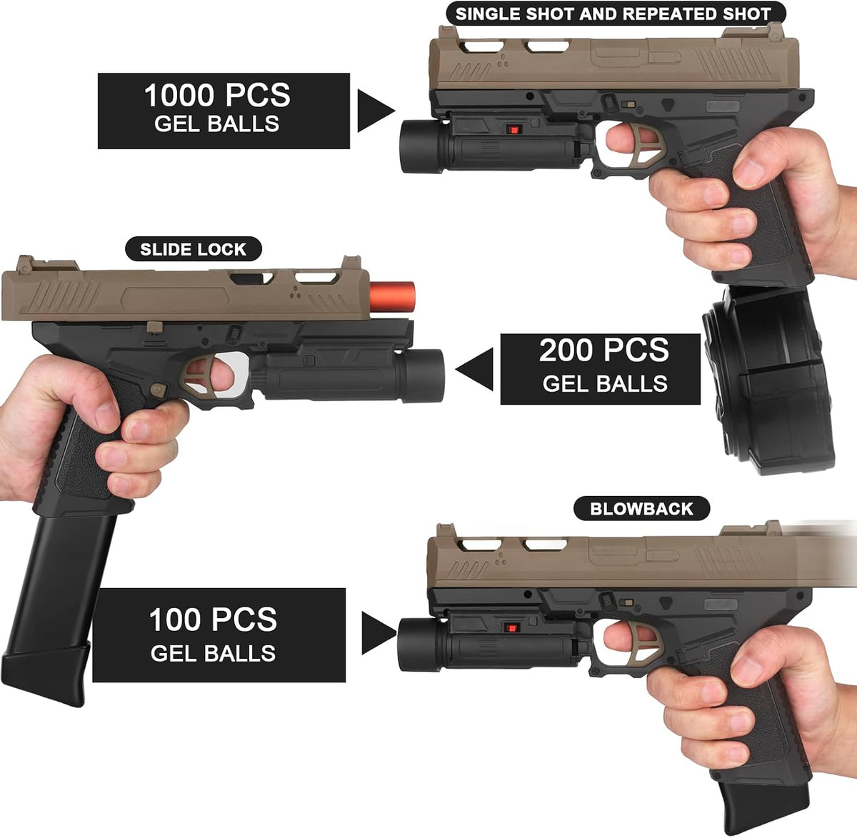 Juguetes de gel X8, versión mejorada para X2 Full Auto, a partir de 14 años