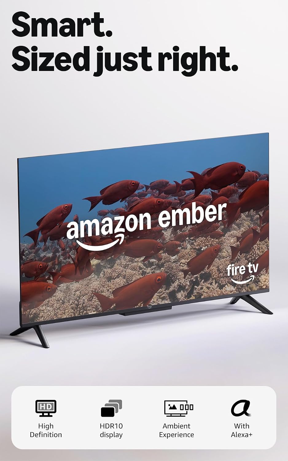 Amazon Ember 2-Series de 32" con Fire TV (modelo más reciente): televisión HD inteligente con Control remoto Alexa, Dolby Audio, TV en vivo gratuita, encuentra programas más rápido con Alexa+
