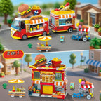 HOGOKIDS City Burger Truck House - Juguete de construcción 2 en 1 para