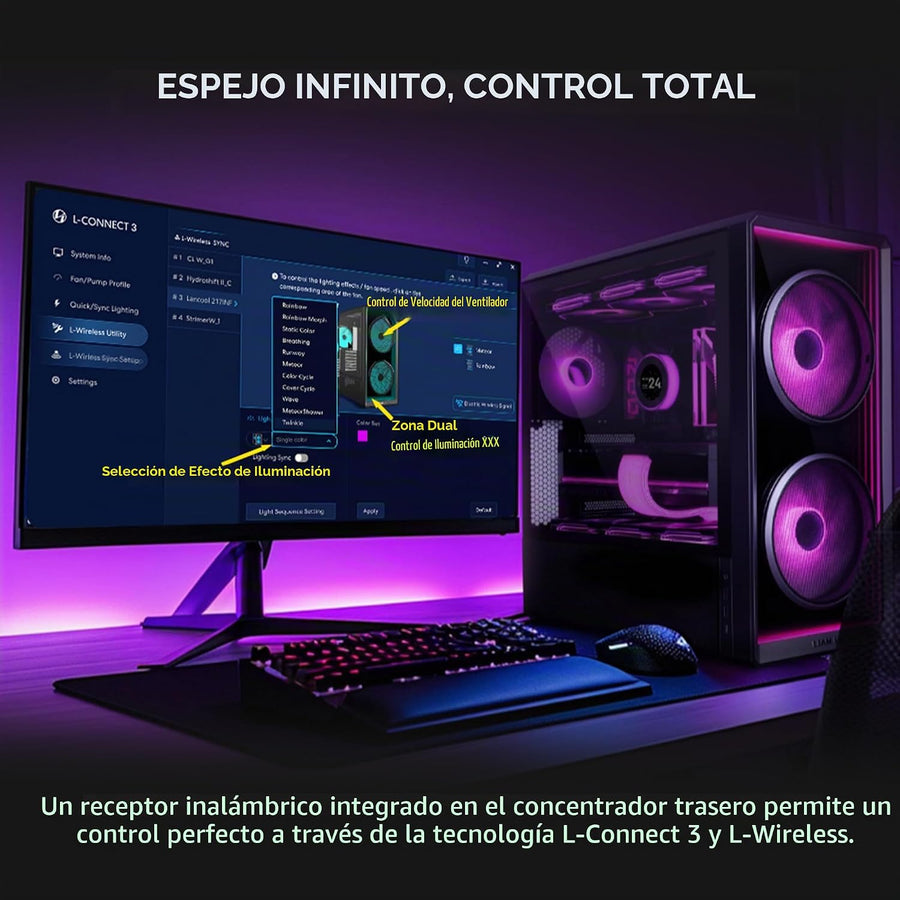 Lian Li LANCOOL 217 INF Mid-Tower ATX Funda para PC, color negro (L...