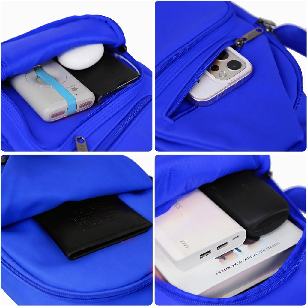 Bandolera cruzada con cable USB para senderismo, acampar y viajes al aire libre, para mujeres y hombres
