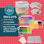 Fuse Beads - Kit de 10.000 cuentas, alimentos divertidos, incluye 22 colores, 4 tablas de clavijas, pinzas, papel de planchar y 12 plantillas de diseño, proyecto de manualidades de bricolaje para