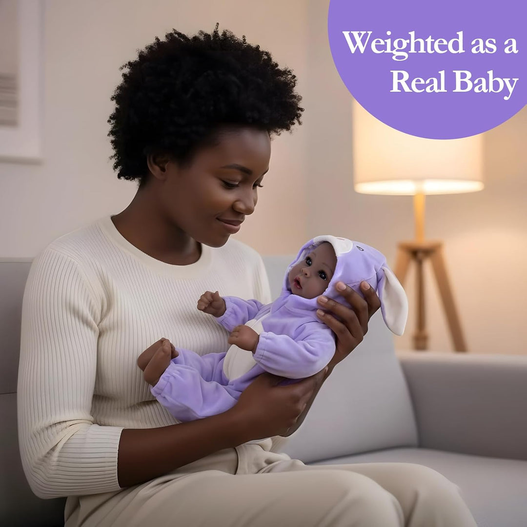 Aori Muñecas bebé negras realistas, muñeca de niña de cuerpo suave...