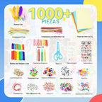 SMILESSKIDDO Artes y manualidades para niños, más de 1000 piezas de kits de manualidades con caja de almacenamiento