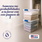 HOMZ - Contenedores de almacenamiento de plástico transparente con tapa de