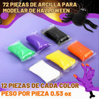 WinnerWhy 72 piezas 1130g de arcilla de secado al aire para modelar, arcilla mágica ultra ligera para niños, para DIY, para esculpir, regalo escolar de secado al aire (color de Halloween)