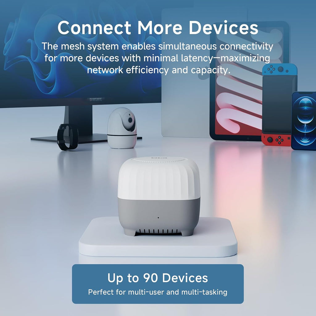 Sistema WiFi de malla AC1200 para todo el hogar, cubre hasta 6,000 pies cuadrados, red de malla de doble banda de 1200 Mbps para 90 dispositivos, reemplaza el enrutador inalámbrico y el extensor