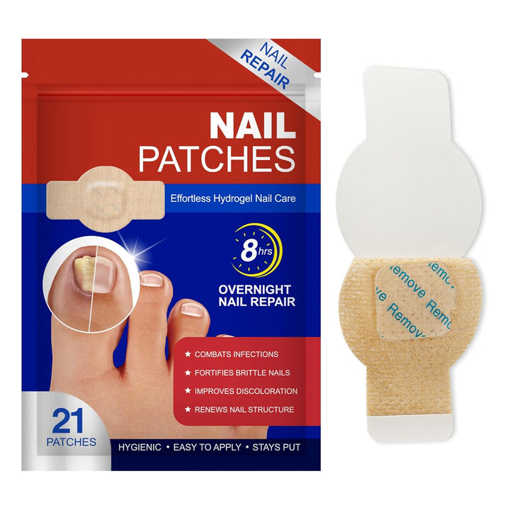 Parches de uñas: 21 parches de reparación extra fuertes para uñas d...