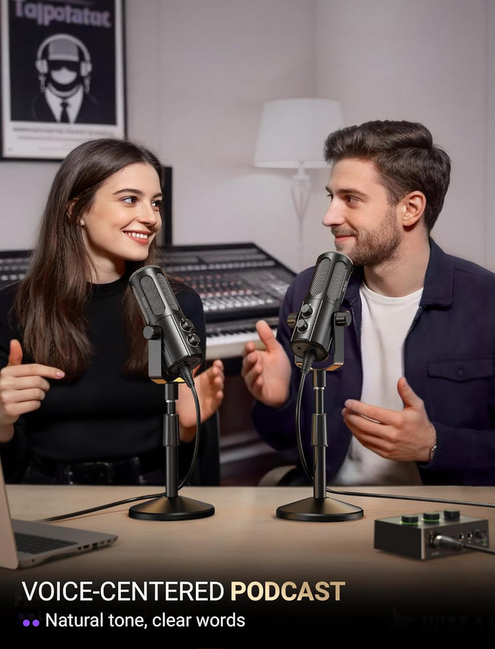 FIFINE AmpliTank TANK6S Micrófono vocal-dinámico, micrófono XLR-USB...