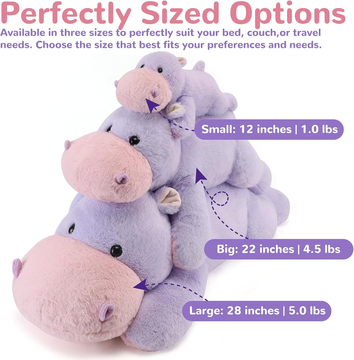 meowtastic Hippo Peluche Pesado, Almohada de Felpa para Niños