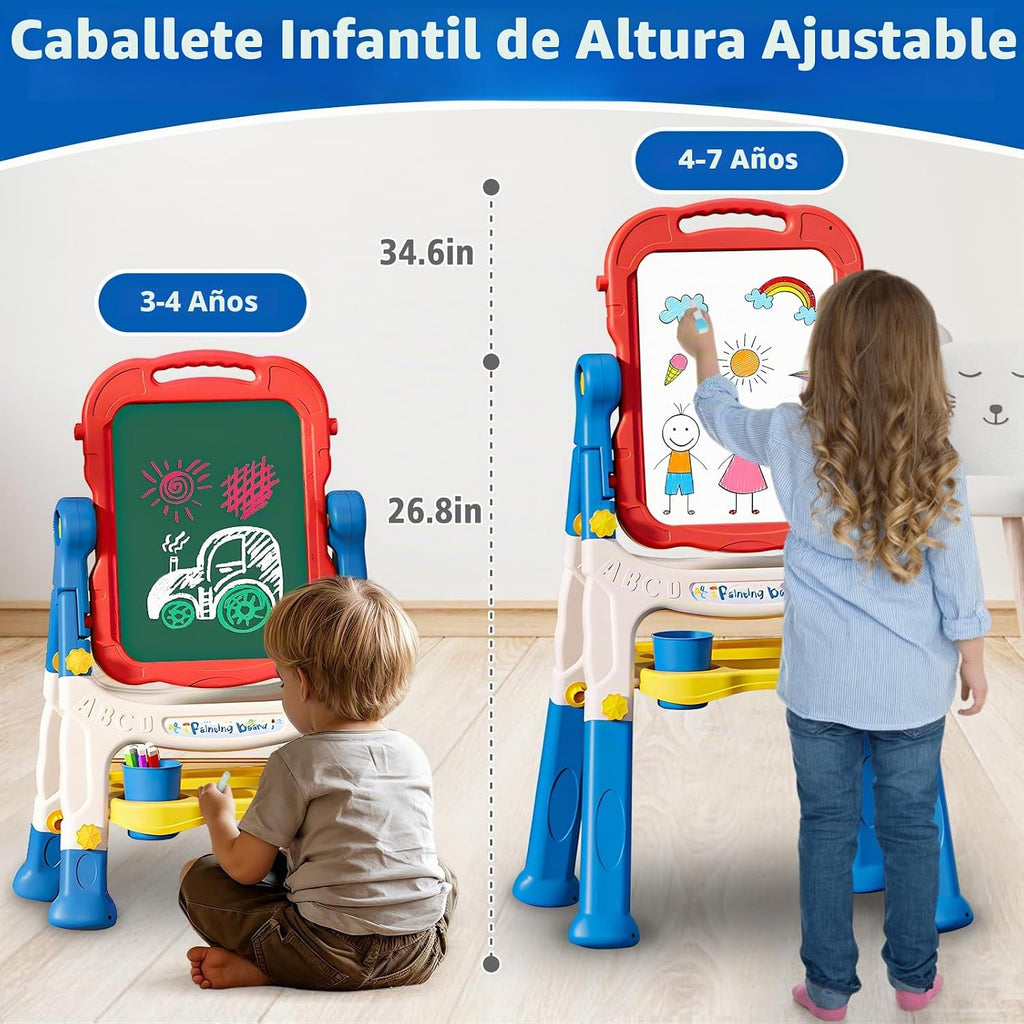 Caballete para niños, tablero de dibujo artístico de doble cara, juguetes de 3 a 4 años, regalos de cumpleaños