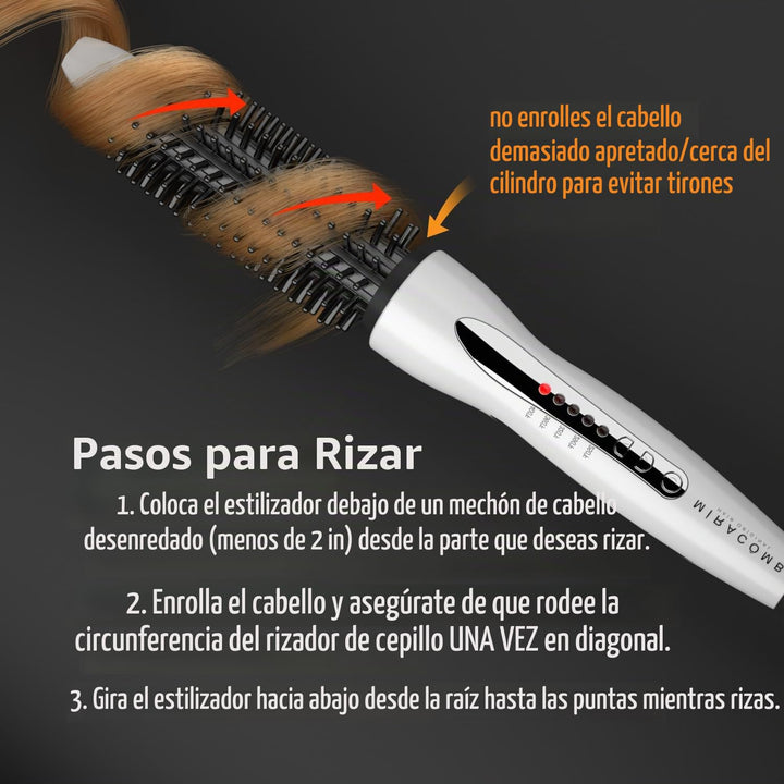 MIRACOMB Cepillo alisador de pelo de cerámica turmalina Cool Touch...