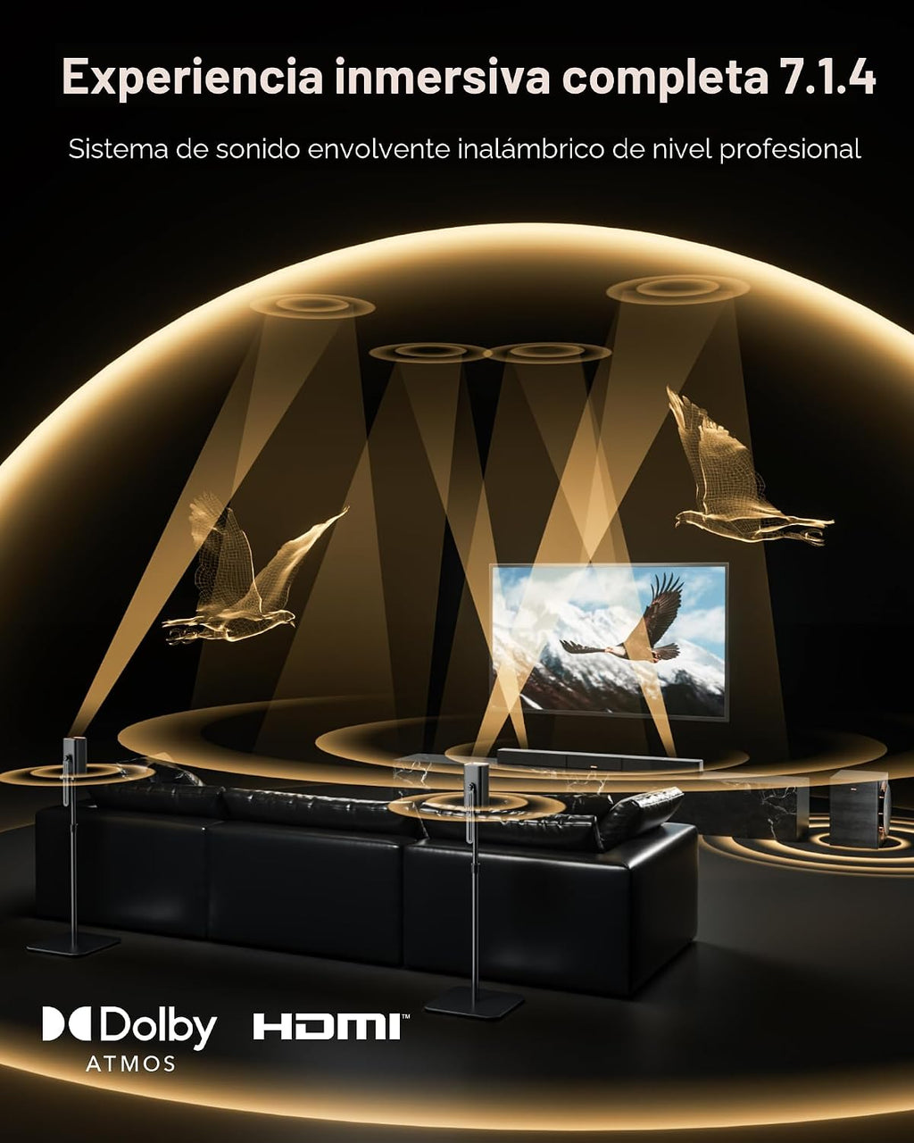 ULTIMEA Skywave X70 Sistema de Sonido Surround Inalámbrico Profesional 7.1.4ch