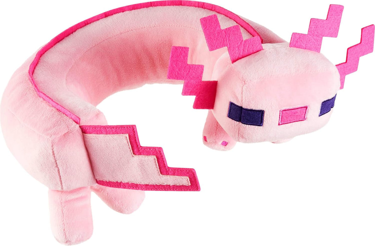 Mattel Minecraft Axolotl - Almohada para el cuello, juguete de peluche