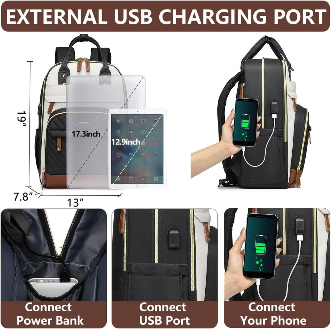 Mochila para portátil para mujer, mochila escolar de 17.3 pulgadas,...