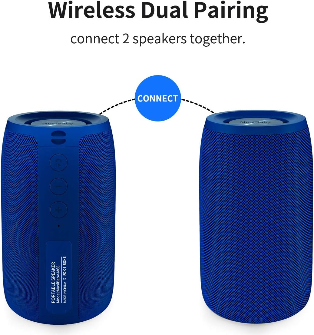 Altavoz Bluetooth, MusiBaby inalámbrico, impermeable, para exterior...