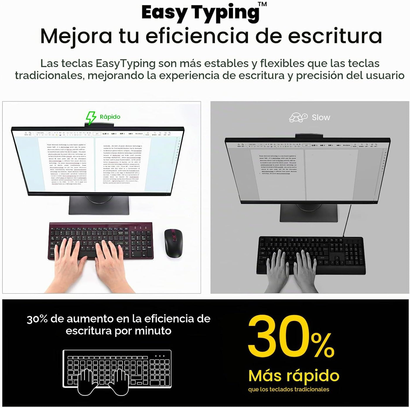 cimetech EasyTyping KF10 - Combo de teclado y mouse inalámbricos, [...