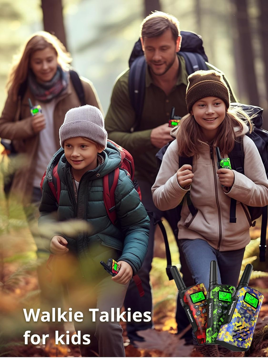Inspireyes Walkie Talkies para niños recargables, rellenos de cesta...