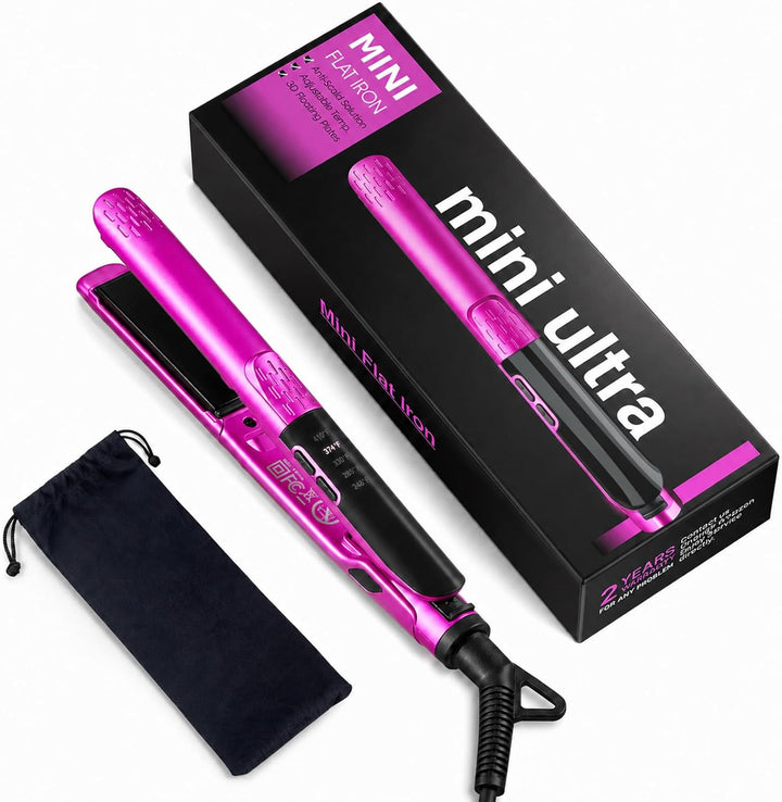 Desalo 1\/2 Inch Mini Flat Iron Adjustable Temps, Dual Voltage for...