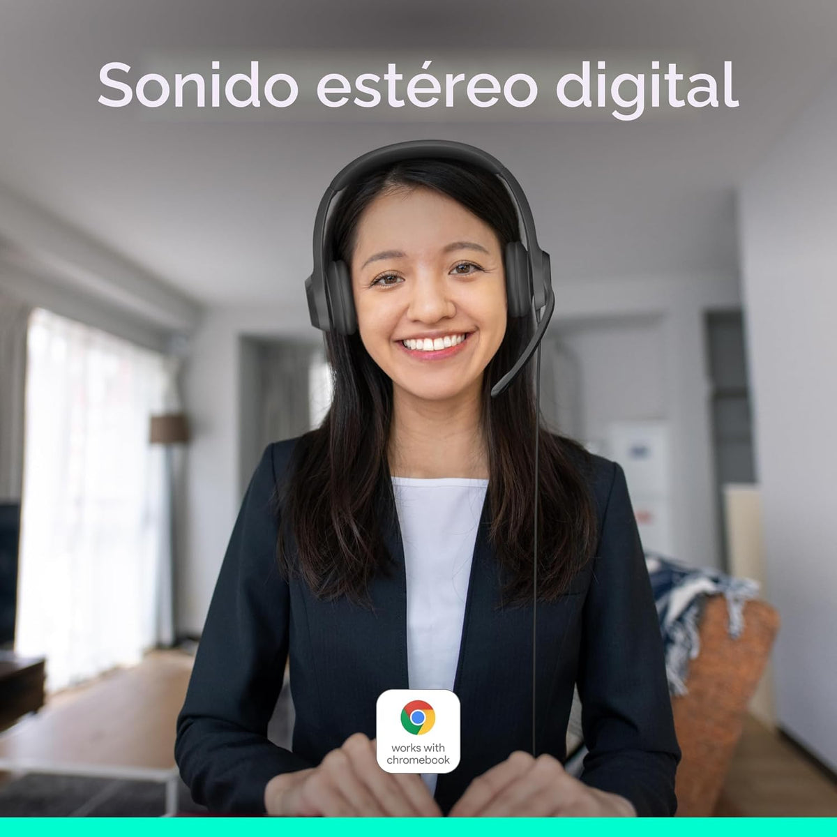 Logitech H390 Auriculares estéreo con cable para PC/portátil, USB-A, color negro