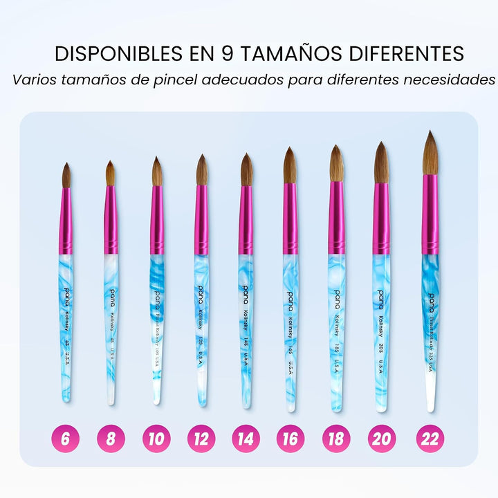 PANA USA \u2013 Pincel para uñas acrílicas, con cerdas de pelo de K...