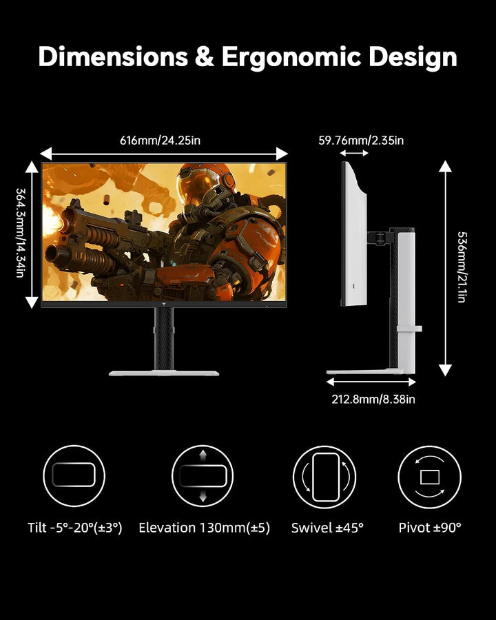 KTC Monitor de juegos de 27 pulgadas 200Hz, monitor 1440P con altav...