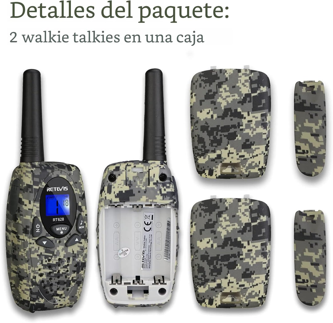 Retevis RT628 Walkie Talkies para niños, juguetes militares para ni...