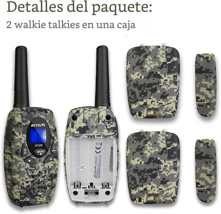 Retevis RT628 Walkie Talkies para niños, juguetes militares para ni...