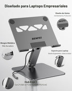 BENFEI Soporte para portátil con estación de acoplamiento USB C 6en1, HDMI 4K@60Hz, 6-in-1 stand