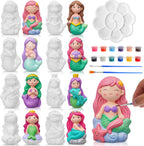 Reallnaive Kit de pintura de cerámica de sirena de 8 unidades para niños y