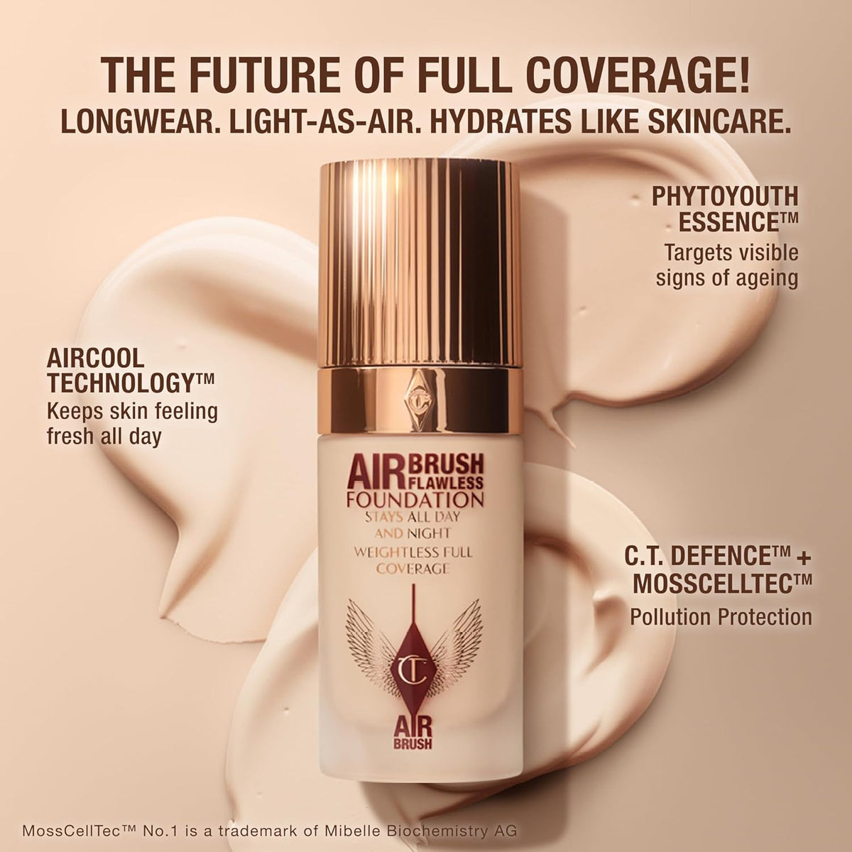 Charlotte Tilbury - Base Líquida Airbrush Flawless de Acabado Mate...