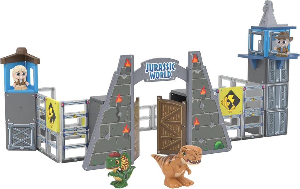 Tile Town Jurassic World Gate Escape - Azulejos magnéticos, 84 piezas