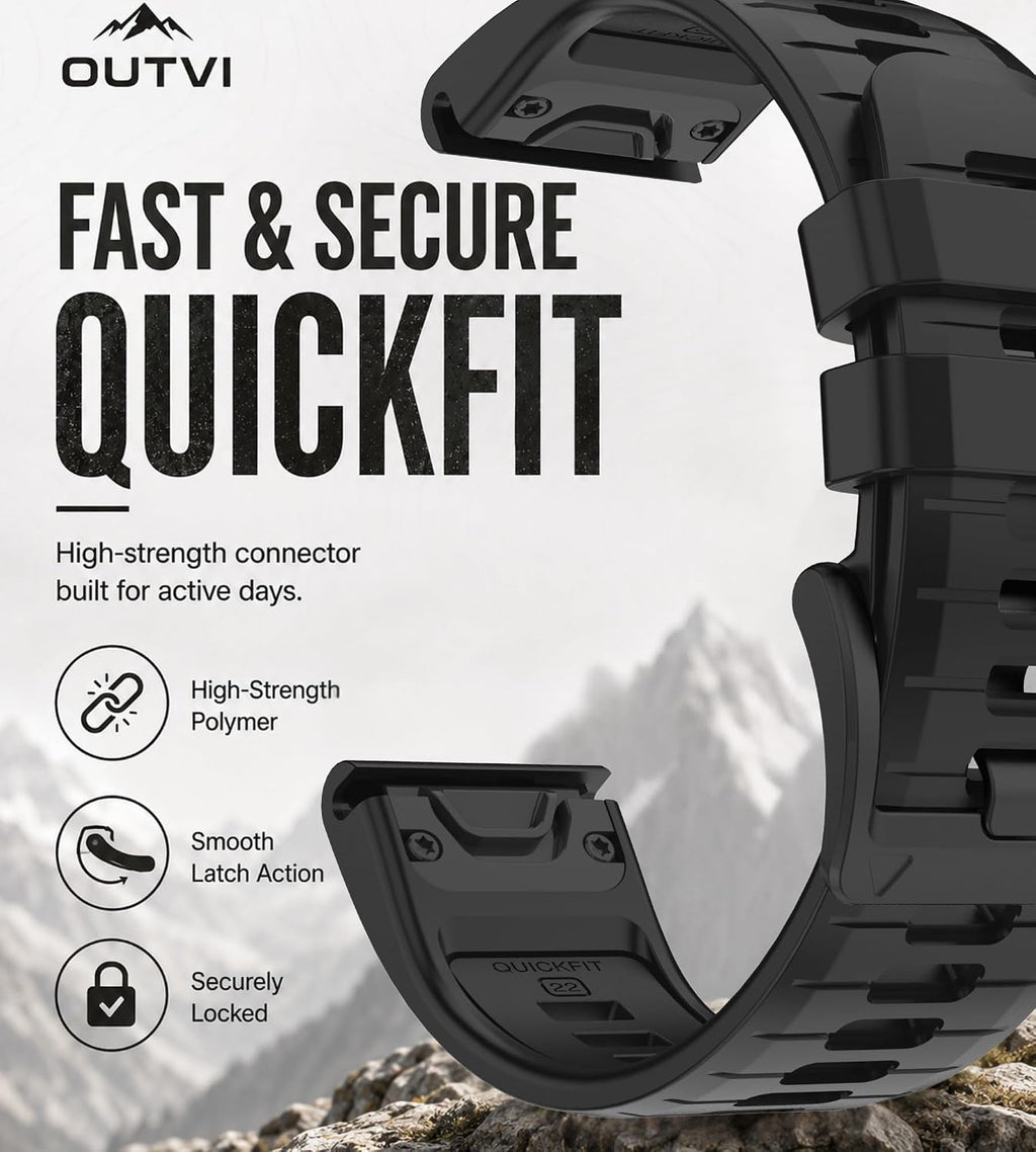 Quickfit 22 correas de reloj para Garmin Fenix 8 1.850 in Fenix 7 Pro Sapphire Solar Fenix 6 Forerunner 965 955 970 935 745 epix Pro Gen 2 47 correas de silicona suave reemplazo