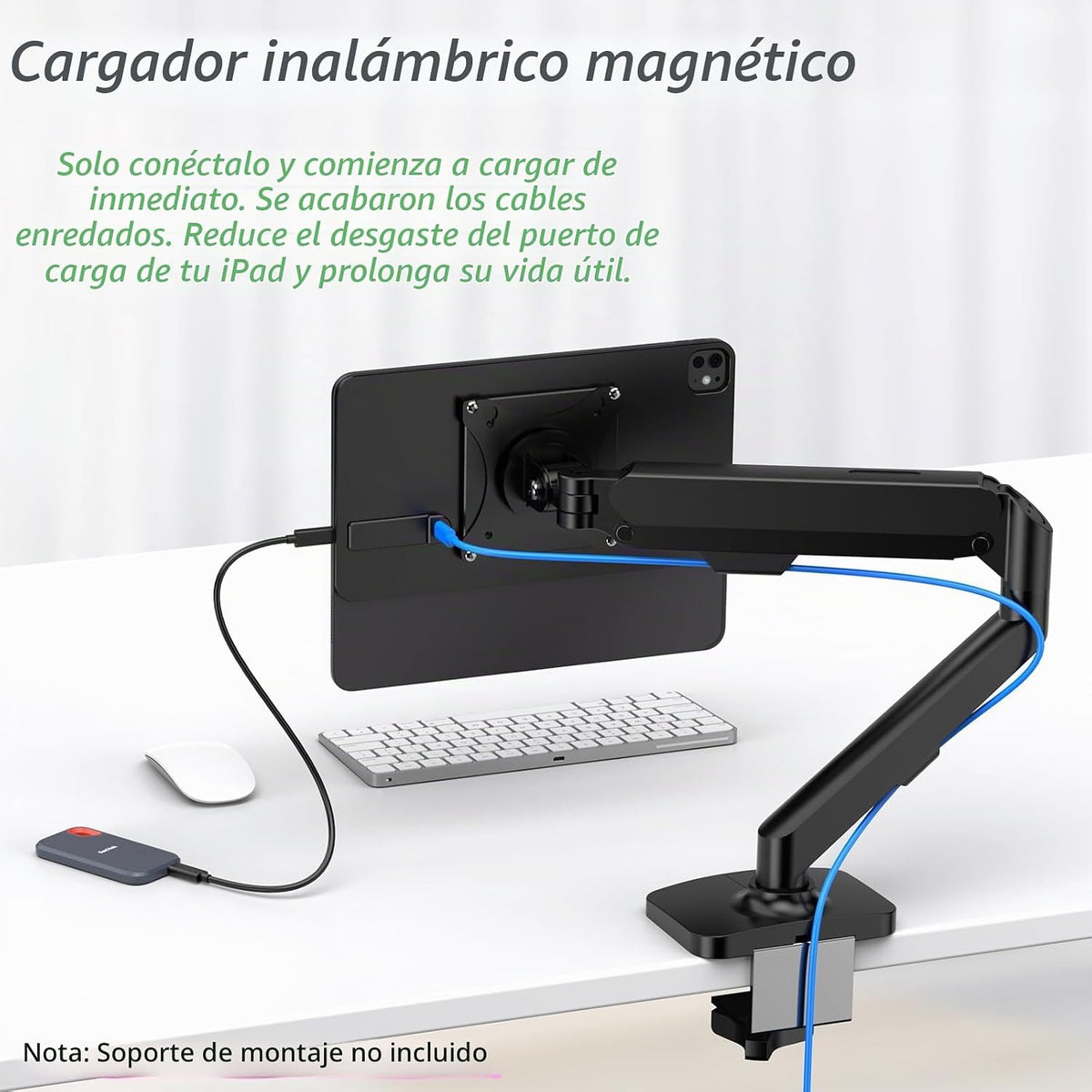 Soporte VESA para iPad Pro de 13 pulgadas con panel de carga magnético