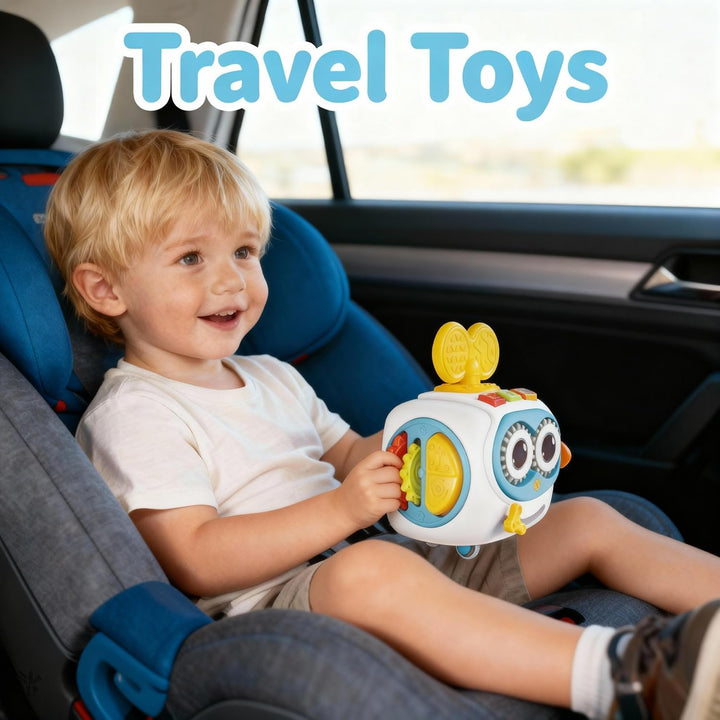 MoraBaby Cubo musical de robot para niños pequeños de 1 a 3 años, c...