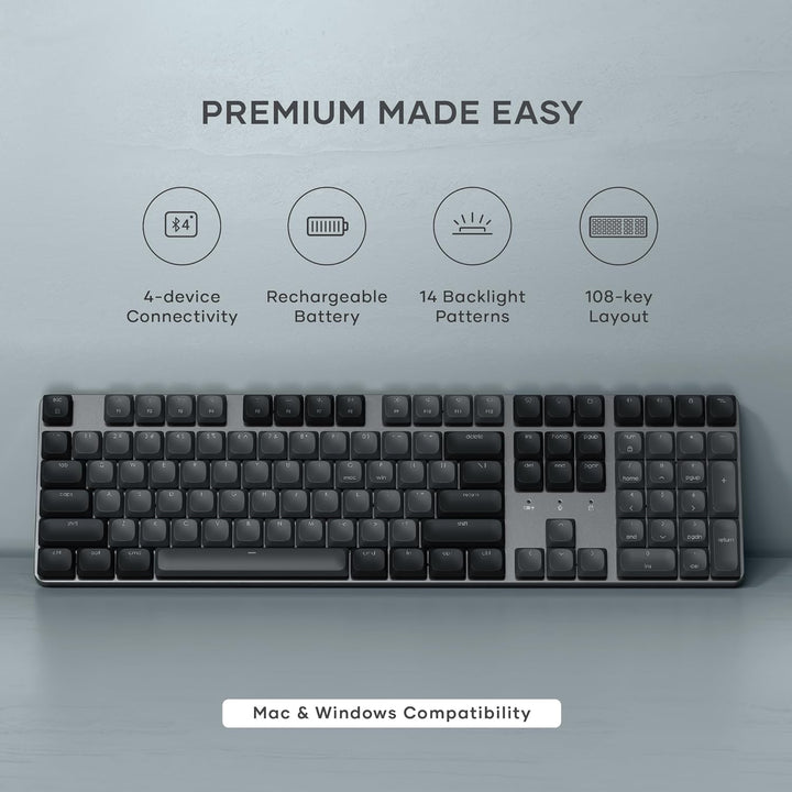 Satechi SM3 - Teclado mecánico para Mac y Windows, 108 teclas de ta...
