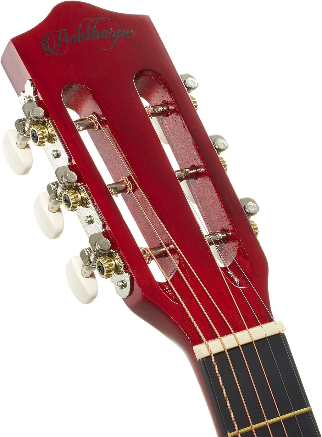 Ashthorpe Guitarra acústica infantil de 30 pulgadas (rojo), kit de inicio para principiantes con bolsa de concierto, cuerdas adicionales, correa, púas y lecciones