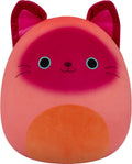 Squishmallows Madisun el gato siamés naranja y granate original de 20 pulgadas - Peluche oficial de Jazwares (Jumbo)