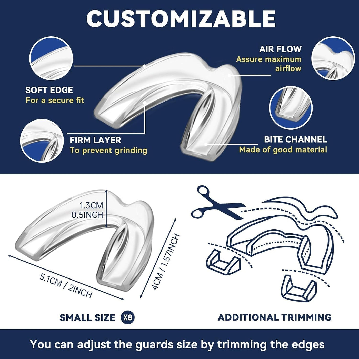 Bokzen Protector bucal para niños para rechinar dientes, paquete de...