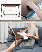 SAIJI - Escritorio para computadora portátil para cama, mesa de cama plegable XXL, 25.6 x 19.3 pulgadas