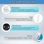 Kit de preparación de portaobjetos de microscopio AmScope - Incluye diapositivas de microscopio en blanco, polvos de colorante rojo eosina y azul de metileno, pinzas, hisopo y más - Kit de 22 piezas