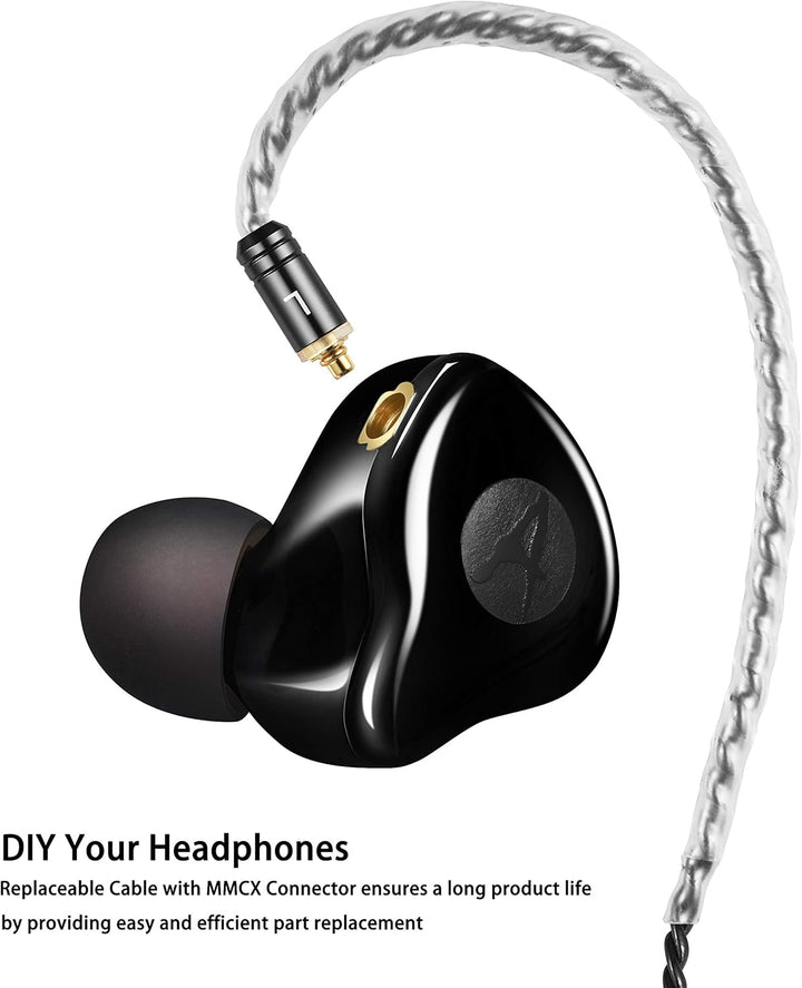 DCMEKA Auriculares de Monitor In-Ear, Auriculares Estéreo HiFi IEM,...