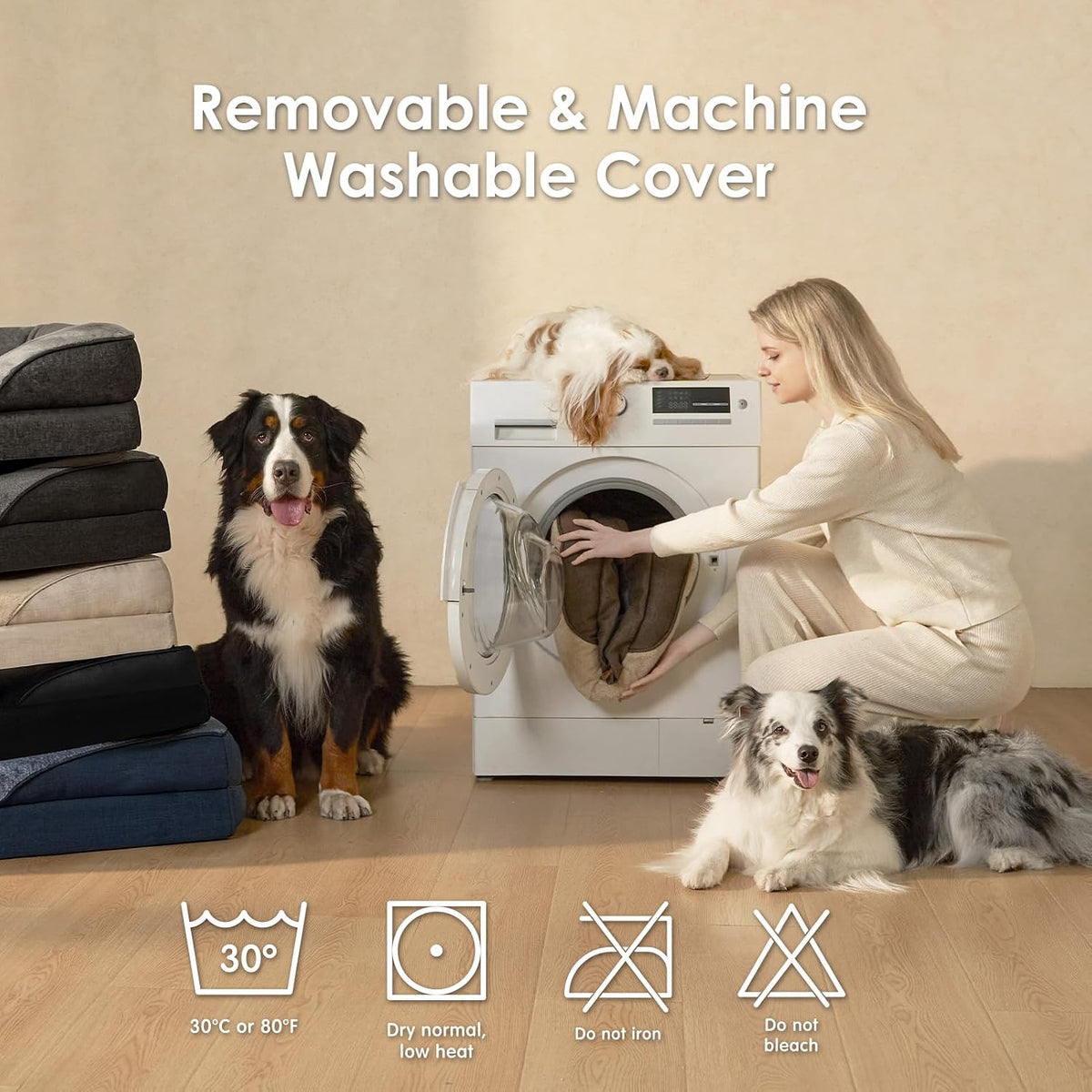 EHEYCIGA - Cama ortopédica XL para perros grandes, sofá de espuma viscoelástica para perros, color gris
