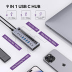 minisopuru, hub USB, alimentado